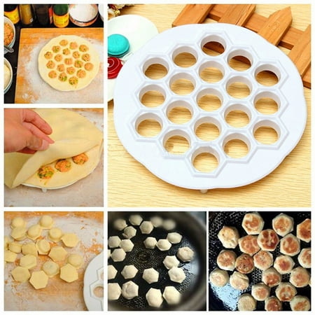 Dumpling Maker Machine Jeobest 1PC Dumpling Maker mold - Dumpling Maker Machine - Russian Dumpling Maker - Dumpling Maker Press - DIY White Plastic Dumpling Machine Mould 19 Hole Dumpling Machine Mould Tools MZ ()