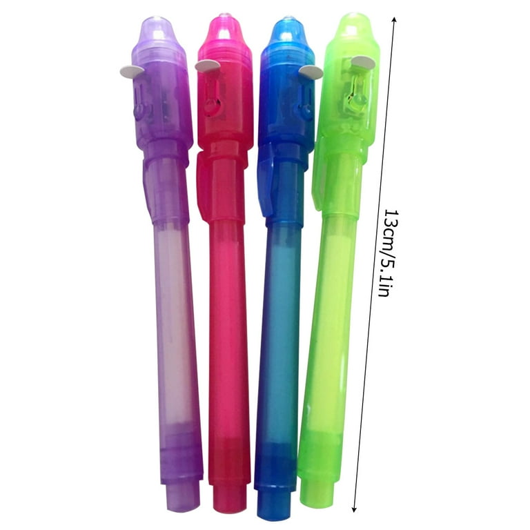 Qklovni 4 Invisible Ink Pens - Upgraded Spy Pen with UV Light