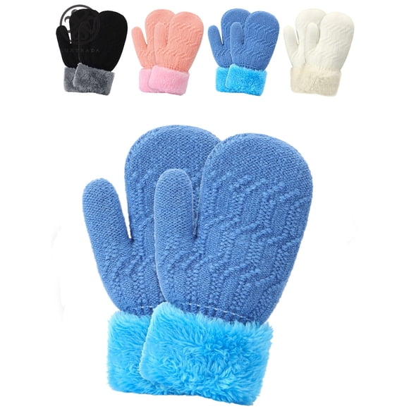 Guantes de invierno Luxtrada para bebés, niños pequeños, recién nacidos, unisex, bonitos y cálidos, con forro polar grueso y térmico para niños y niñas (0 a 36 meses)