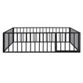 thumbnail image 6 of Queen Size Metal Floor Bed with Door and Safety Fence, Montessori Floorbed for Kids, Metal Bed Frame with No Bed Slats, for Kids Toddles, Black, 6 of 9