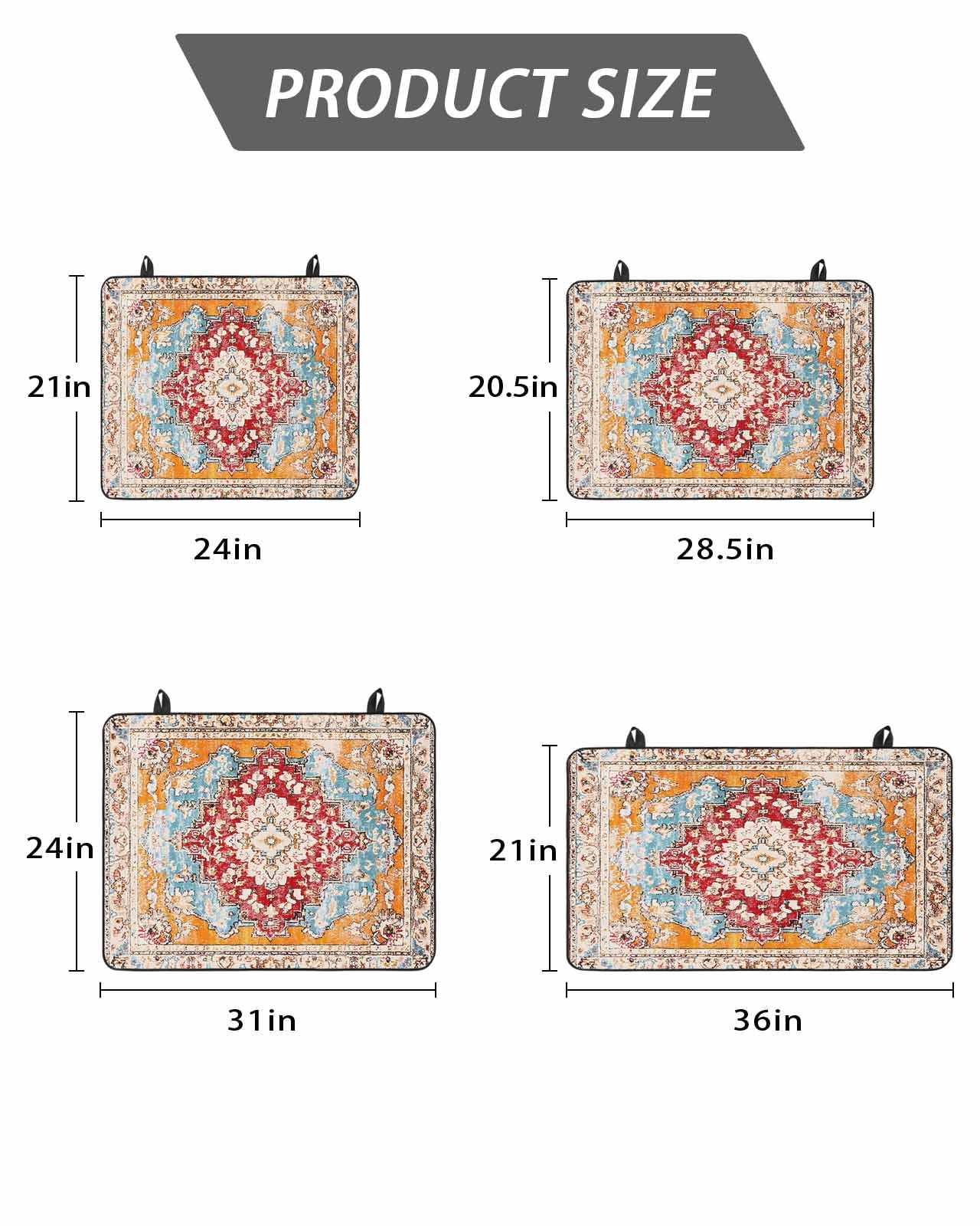Stove Top Covers for Electric Stove, Vintage Ethnic Glass Stovetop Cover Protector, Boho Tribes Modern Orange Middle Century Induction Cooktop Protector Oven Mat for Kitchen Countertop 36"x21"