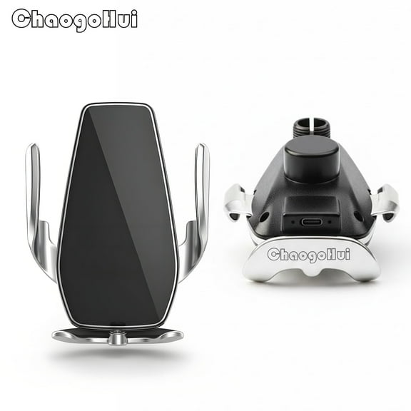 Chaogohui Wireless Car Charger Phone Mount 15W Fast Charging Auto Clamping Car Charger Car Phone Holder Mount Wireless Charging Mount Compatible with All Android Smartphone (Black)