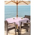 thumbnail image 3 of Outdoor Tablecloth with Umbrella Hole for Patio/Picnic/Party/Camping, Pink Boho Flowers Waterproof Table Cloth Square Cover Washable, Vintage Ethnic Flowers Botanical (60"x 60"), 3 of 8