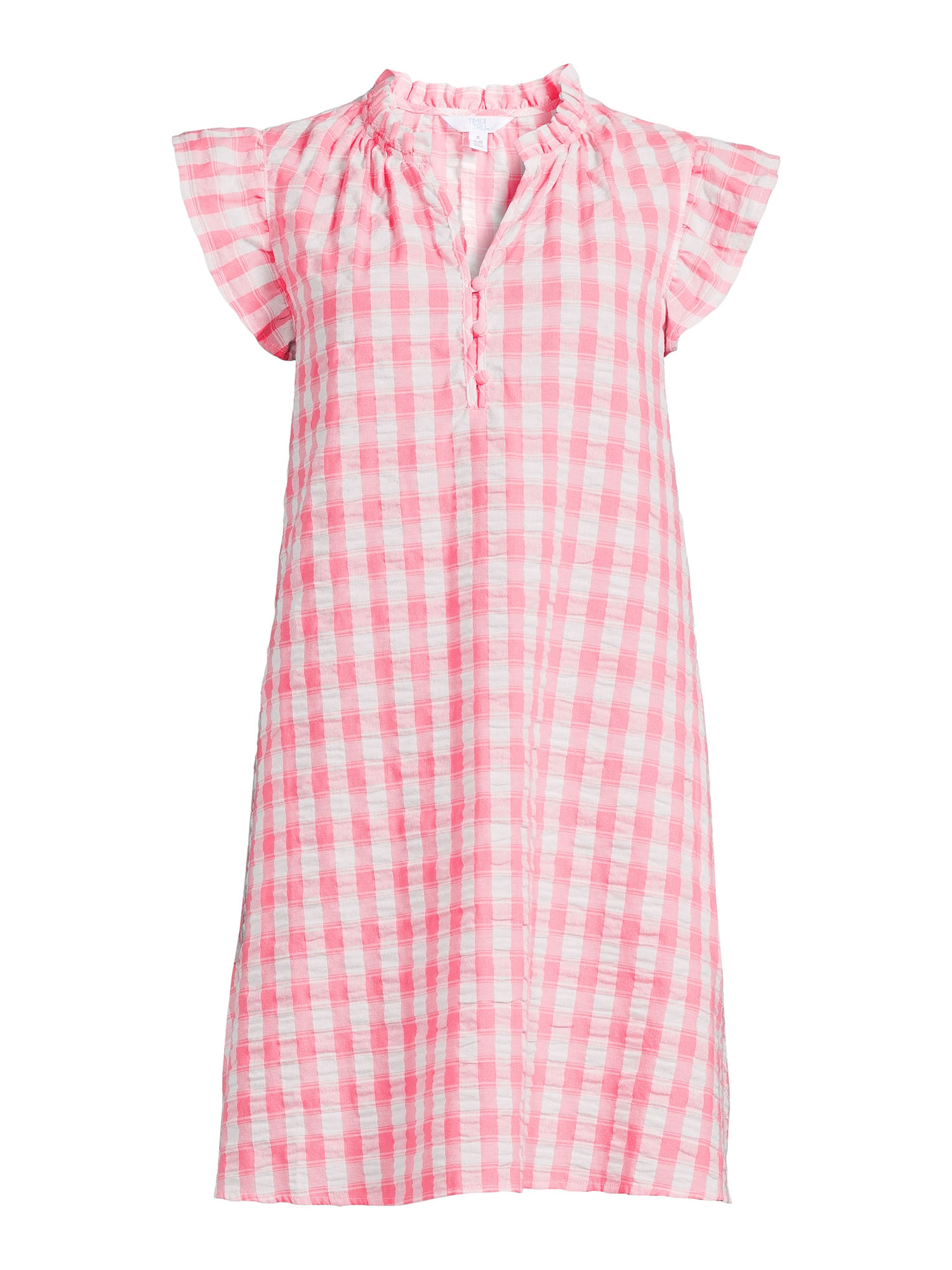 Time and Tru Ruffle Collar Dress - A-line Silhouette