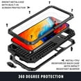 thumbnail image 2 of ELEHOLD for iPhone 13 6.1 Inch 2021 Case, Heavy Duty Armor Built-in Explosion-Proof Tempered Glass Screen Protector Wireless Charging Hang Rope Hidden Kickstand Shockproof Rugged Case,Black, 2 of 8