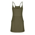 thumbnail image 6 of Uaswgudfs Womens Tennis Dress Workout Mini Dress with Shorts Sleeveless Spaghetti Straps Golf Athletic Dresses with Pockets, Army Green L, 6 of 8