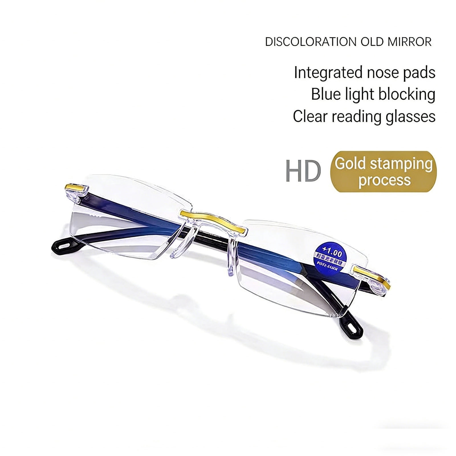 Vision Pro Blue Light Blocking Reading Glasses, Auto Focus Glasses Self Adjusting, Clarity Blue Ultra-Light Frameless Eyeglasses for Men Women