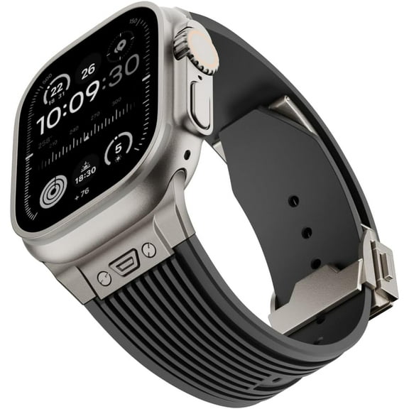 VeveXiao Luxury Durable Rugged Band Compatible with Apple Watch Ultra Band 49mm 45mm 44mm 42mm, Soft Silicone Replacement Bands for iWatch Ultra 2 Series 9 8 7 6 5 4 3 2 1 SE Men Women Strap