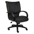 thumbnail image 2 of Boss Mid Back Black Leatherplus Executive Chair-Color:Black / Chrome,Feature:With Knee Tilt, 2 of 2