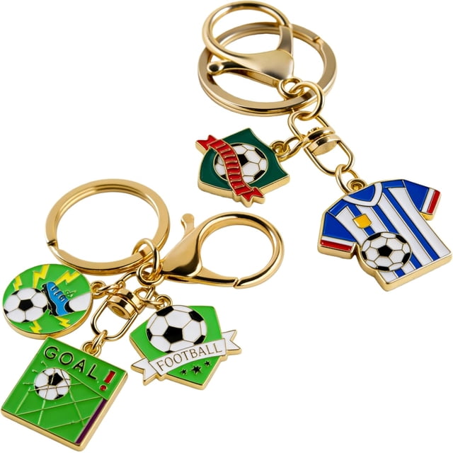 YanonmyfdSoccer Keychain, 2 Pack Football Keychain, Key Chains for World Cup, Charms for Soccer Cup Souvenir Reward Keychains,2pcs Soccer Keychains