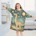 thumbnail image 5 of FORMRS Wearable Blanket Hoodie with Sleeves for Kids Cozy Flannel Sweatshirt, Dinosaur with Stars, 5 of 7