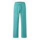 thumbnail image 3 of Pantalones de lino con cordón en la cintura para mujer: pantalones casuales de color liso, corte holgado y pierna recta, con bolsillos, 3 of 4