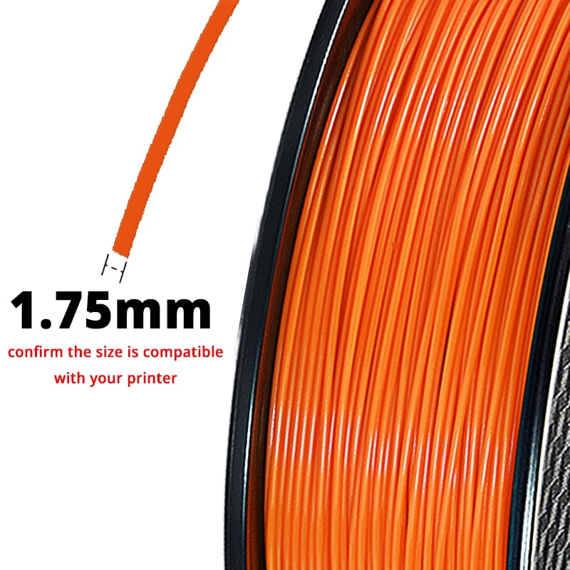 3D Printer Glow PLA Plastic Filament 1.75mm 1KG Spool Orange Color