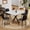 White+Black + MDF+Iron + Seats 4, variant on Holaki Square Dining Table Set,Mid Century Modern Square Dining Table for 4 Person,Faux Marble Tabletop, Iron Legs,Coffee Table for Kitchen Dining Room,Office,Save Space