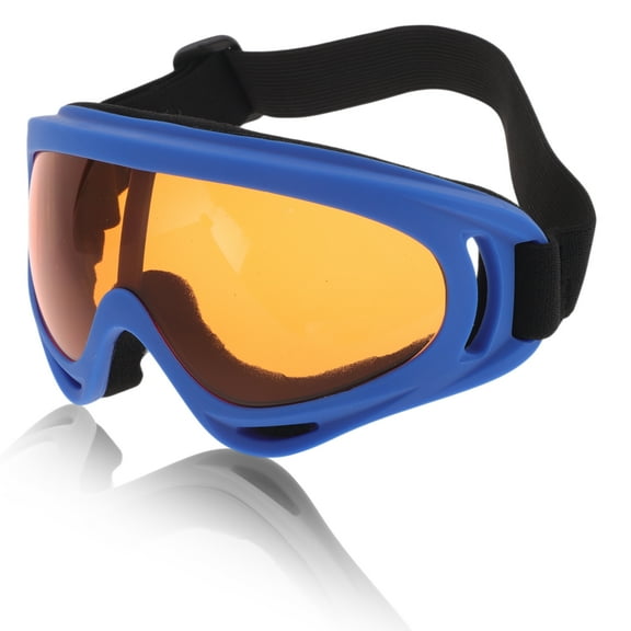 Unique Bargains Motorcycle Riding Goggles PC Cycling Sunglasses Orange Lens Blue Frame