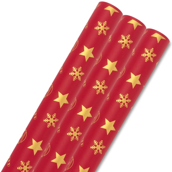 Unique Bargains Christmas Tree Gift Wrapping Paper for Gifting 3Pcs Red 39.4"x 27.6"