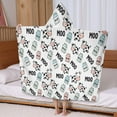 thumbnail image 5 of White Cow Milk Moo Pattern Hooded Bath Towel，60"x35" for Ages 3 To 12 Kids, Quick Dry Lightweight Soft Microfiber Hood Beach Towel Cover Up for Kids, 5 of 7