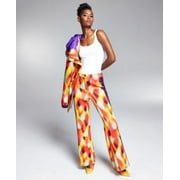 $90 Inc International Concepts Misa Hylton Scuba Printed Pants Orange Size Small