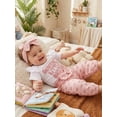 thumbnail image 6 of Loicainy Baby Toddler Girl Summer Outfits 3 6 12 18 Months Letter Print Short Sleeve Round Neck Romper Bow Pattern Pants Headband 3 Pcs Clothes Set, 6 of 9