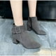 thumbnail image 1 of Botas de Mujer 2022, botas informales de ante con tacón cuadrado, tacones altos para Mujer, botines de goma con punta en pico, Zapatos negros para Mujer36 Gao Jinjia LED, 1 of 2