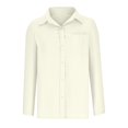 thumbnail image 3 of Linen Shirts for Women with Pockets Long Sleeve Button Down Blouse Loose Fit Vacation Beach Work Tops Clothes Dressy Lightweight Comfy Outfits Going Out Tops Ladies Fashion Trendy, 3 of 4