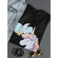 thumbnail image 3 of Unicorn Fantasy Planet Shaped T-Shirt Women -Image by Shutterstock, Female XX-Large, 3 of 4