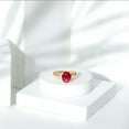 thumbnail image 5 of Rosec Jewels Certified Lab Grown Ruby Oval Engagement Ring 4 Ct - AAAA Grade - Ruby Statement Ring with Diamond - with Jewelry Box, 18K Yellow Gold, US 8.50, 5 of 9