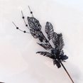 thumbnail image 1 of Xiao Hua ramas decorativas de lirio de flores artificiales con purpurina navideña de 16,5 pulgadas, bayas con purpurina falsa para decorar el jardín del hogar, guirnaldas de bricolaje, color negro., 1 of 4