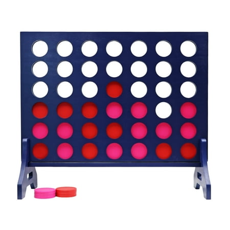 Tailgating Pros Premium Giant Four in a Row with Carrying Case - Jumbo Oversized Outdoor Yard Game - Connect Multiple Pucks in a Row to Win - Many Puck Colors Available!
