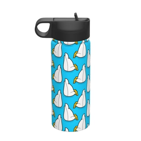 

Salouo Duck Dives Pattern 18 oz Water Bottle With Straw Stainless Steel Sports Water Cup Flask Wide Mouth Travel Thermal Mug for Home Office Car