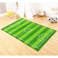 thumbnail image 2 of Area Rug FUNS Cancha de fútbol con temática de fútbol para sala de juegos para niños, 2 of 7