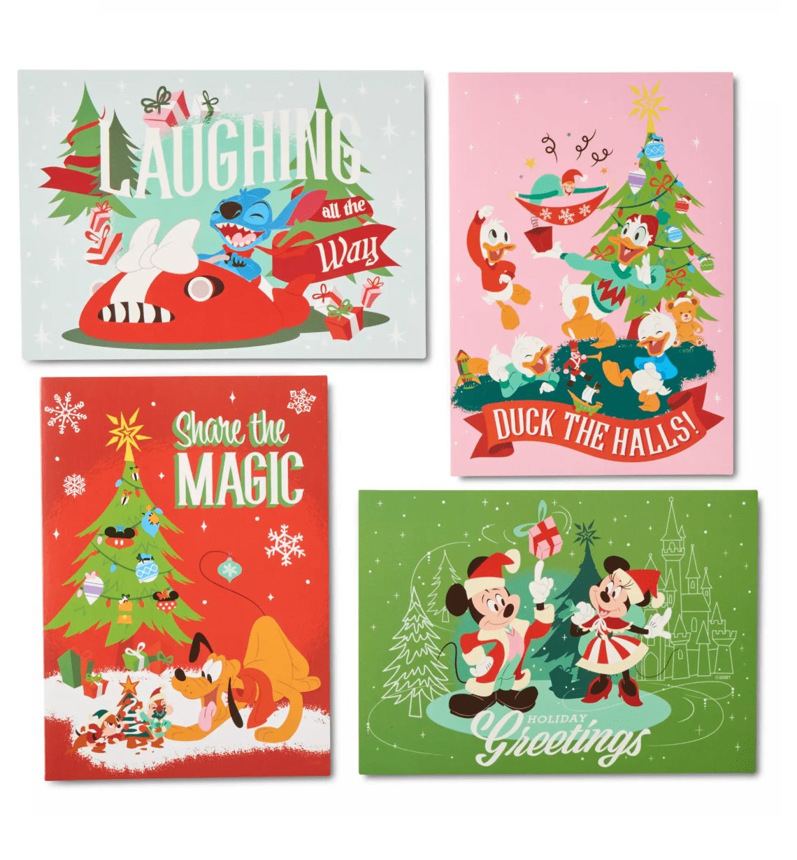 Disney Classics Christmas 16 Greetings Cards w Envelopes and