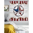 thumbnail image 3 of Independence Day Sheer Curtains 63 Inch Length 2 Panels Set Window Treatments, Farmhouse Texas Star Wooden Grain Rod Pocket Semi Curtains for Living Room/Bedroom/Kitchen Décor, 104"W x 63"L, 3 of 7