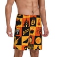 thumbnail image 2 of Wukai Halloween Banner Symbols Men’s Short Pajama Pants With Pockets Soft Sleep Pj Shorts for Men-, 2 of 6