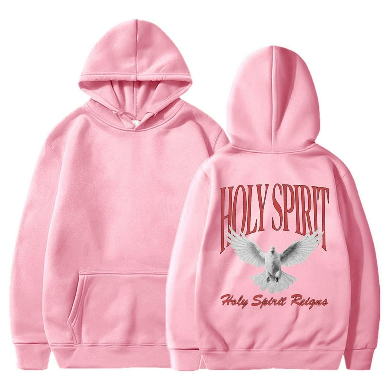 Men s Hoodies 3X Hoodie Design Long Sleeve Sweatshirt With Partial Print Hooded Plus Size Pocket Sweatshirt Top Pink L Walmart