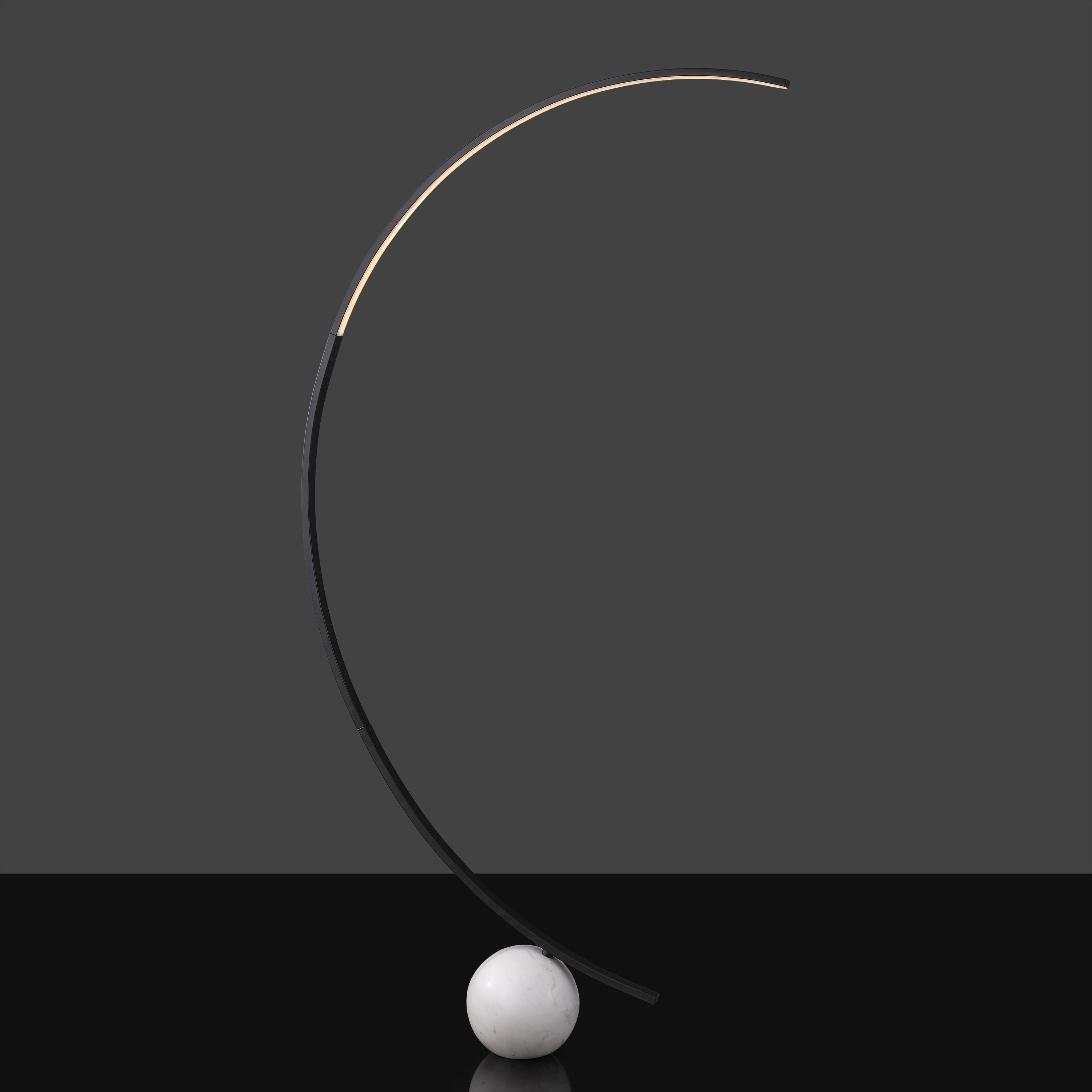 Safavieh Couture Krysandra Powder Coating Black and Gray Marble Base Floor Lamp