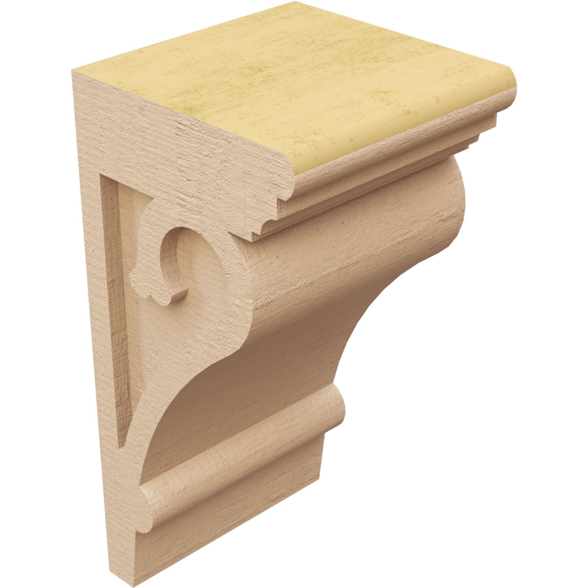 7"W x 7"D x 14"H Wide Mayflower Rough Cedar Woodgrain TimberThane Corbel, Primed Tan