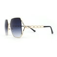 thumbnail image 3 of Womens Diva Jewel Chain Arm Metal Rim Butterfly Sunglasses Gold - Smoke, 3 of 4