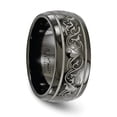 thumbnail image 2 of Edward Mirell Titanium Black Ti Domed Laser Patterned 10mm Band EMR116, 2 of 5