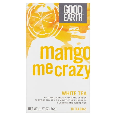 - Good Earth Mango Me Crazy White Tea Bags, 18 count, 1.27 oz, 6 pack