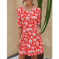 thumbnail image 1 of Nouvelle Robe à Manches Courtes Imprimée Florale pour Femmes avec Poche Robe Ligne A, 1 of 1