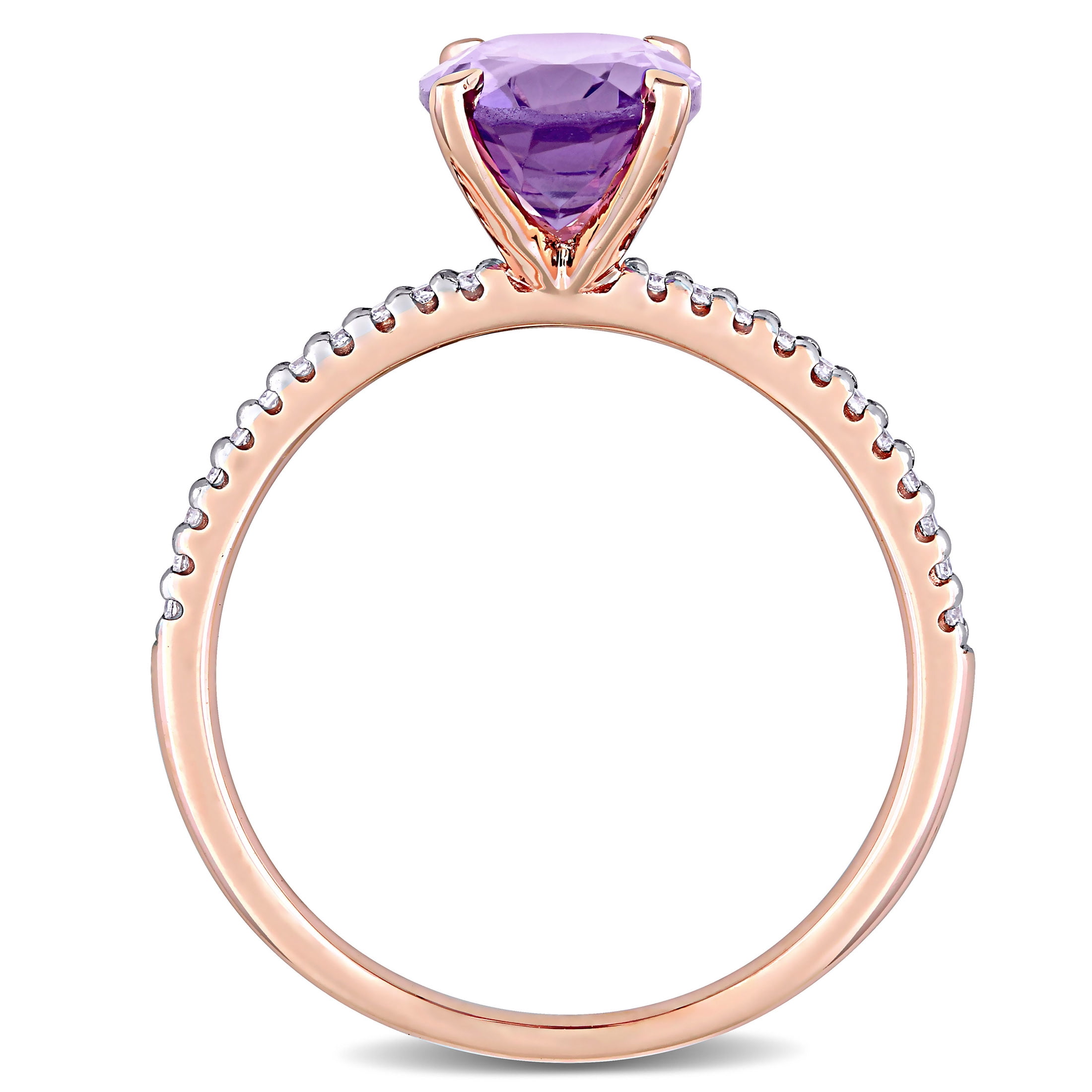 Everly Women's Amethyst 14K Rose Gold Engagement Ring
