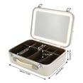 thumbnail image 4 of Makeup Train Case Orgarnizer with Rectangular Lights and Mirror, Travel Makeup Carrying Case Cosmetic Organizer White, 4 of 8