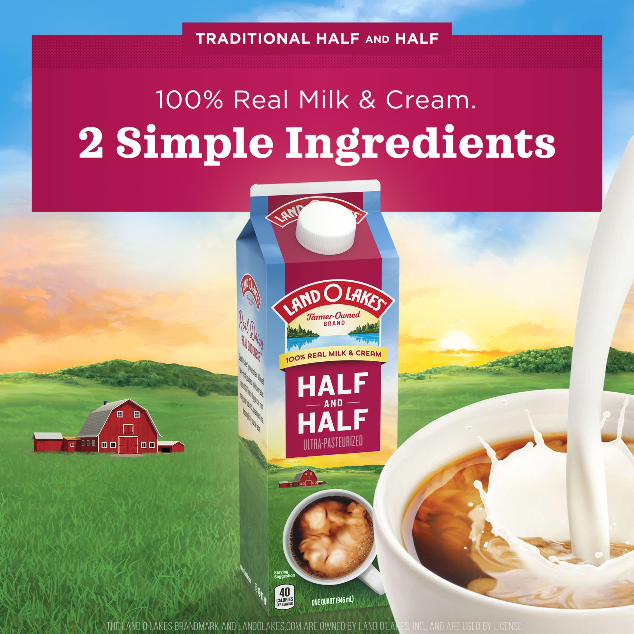 Land O Lakes Traditional Half And Half, 64 fl oz