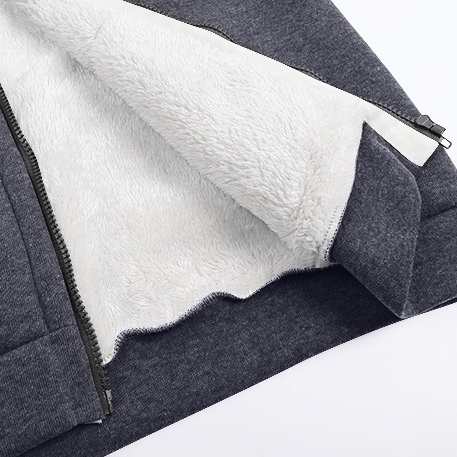 Aboser Womens Winter Fleece Lined Hoodies Plus Size Zip Up Hooded Jacket Warm Long Sleeve Sweatshirt Coat Thicken Sherpa Hoodie Jackets with Pockets Gray XXXL