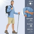 thumbnail image 3 of Pdbokew Men's Sun Protection Fishing Shirts Long Sleeve Travel Work Shirts for Men UPF50+ Button Down Shirts with Zipper Pockets Mist Blue 2XL, 3 of 7