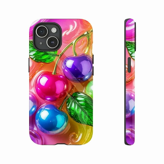 Vibrant Cherry Phone Case for Teens & Young Adults - Stylish Shockproof Design Compatible with iPhone 11/12/13/14/15/16 (Pro Max/Plus)