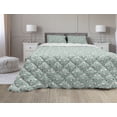 thumbnail image 1 of Sheep Comforter & Sham Bedding Set, Herd of Farm Animals Illustration Repetitive Simplistic Pattern, 3 pcs Duvet Set Microfiber Filling Quilt, 5 Sizes, Pale Seafoam Eggshell, by Ambesonne, 1 of 4