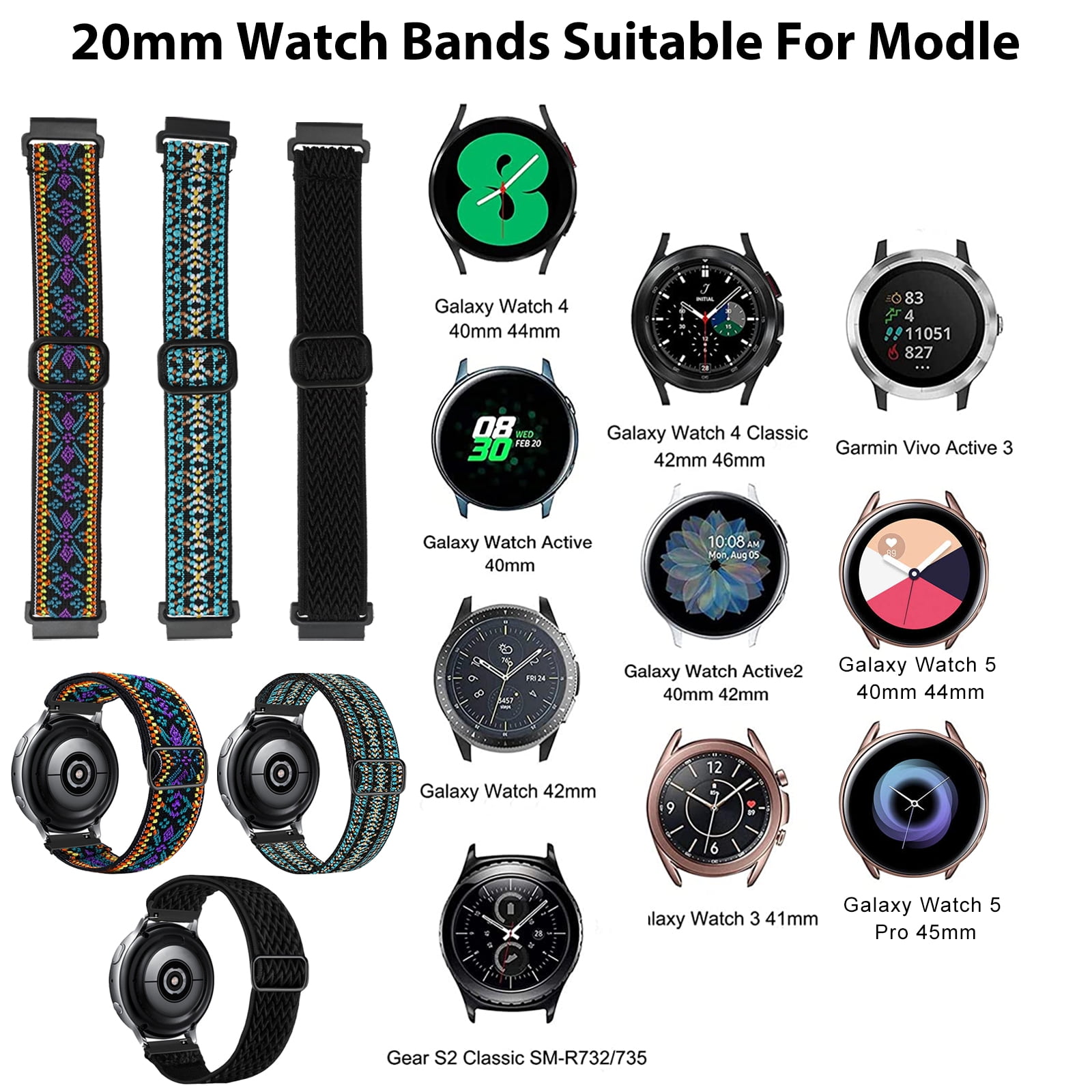  SPGUARD Galaxy Watch 5 Band Pro 45mm/44/40 & Watch 4 Classic  42mm/46mm 20mm Metal Bands Compatible with Samsung Galaxy Watch5/4 for Men  Women Steel Bands Strap(Silver) : Cell Phones & Accessories