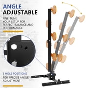 YOHKOH 6-Target Auto-Reset Steel Dueling Tree, Heavy Duty 10mm Alloy Shooting Stand with 6.3 Paddles, Adjustable Angle & H-Leg Base for Outdoor Range